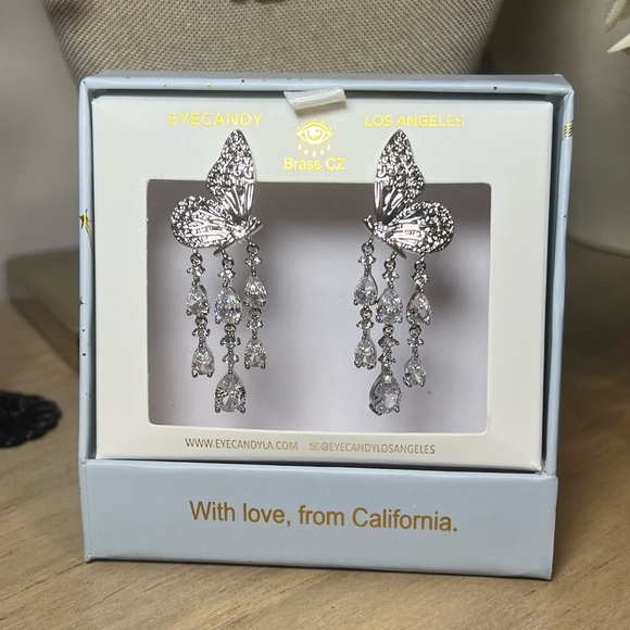 EYE CANDY LA • LUXE MONARCH BUTTERFLY • DROP EARRINGS - Picture 1 of 5